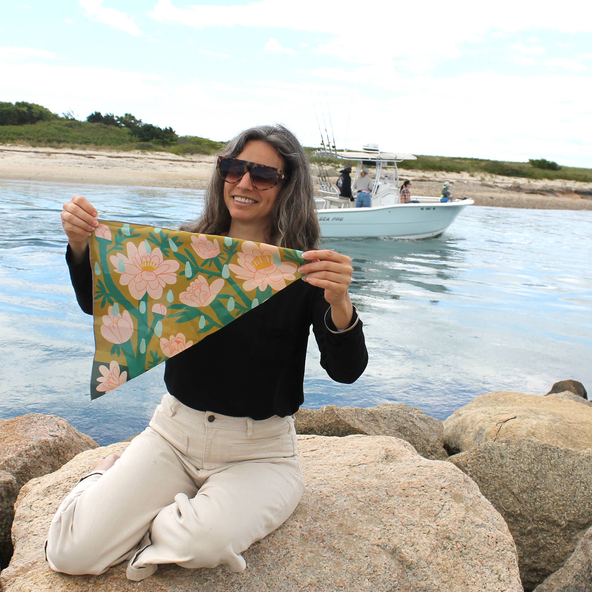 April Showers Scarf | 100% Silk Bandana |