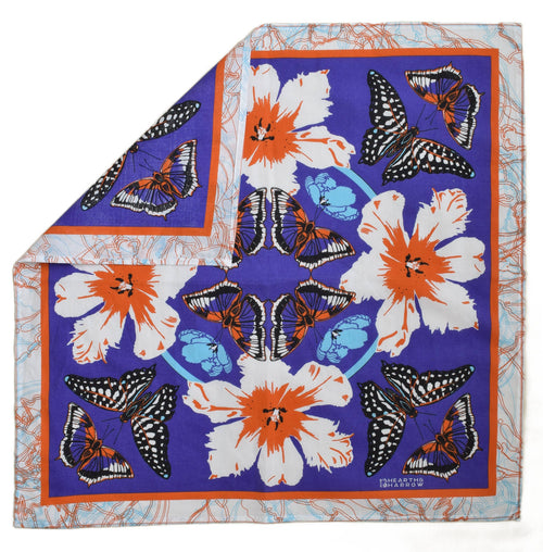 Butterfly Bandana - Purple- Pollinator Print - Floral