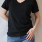 Paige V-Neck Tee | Black