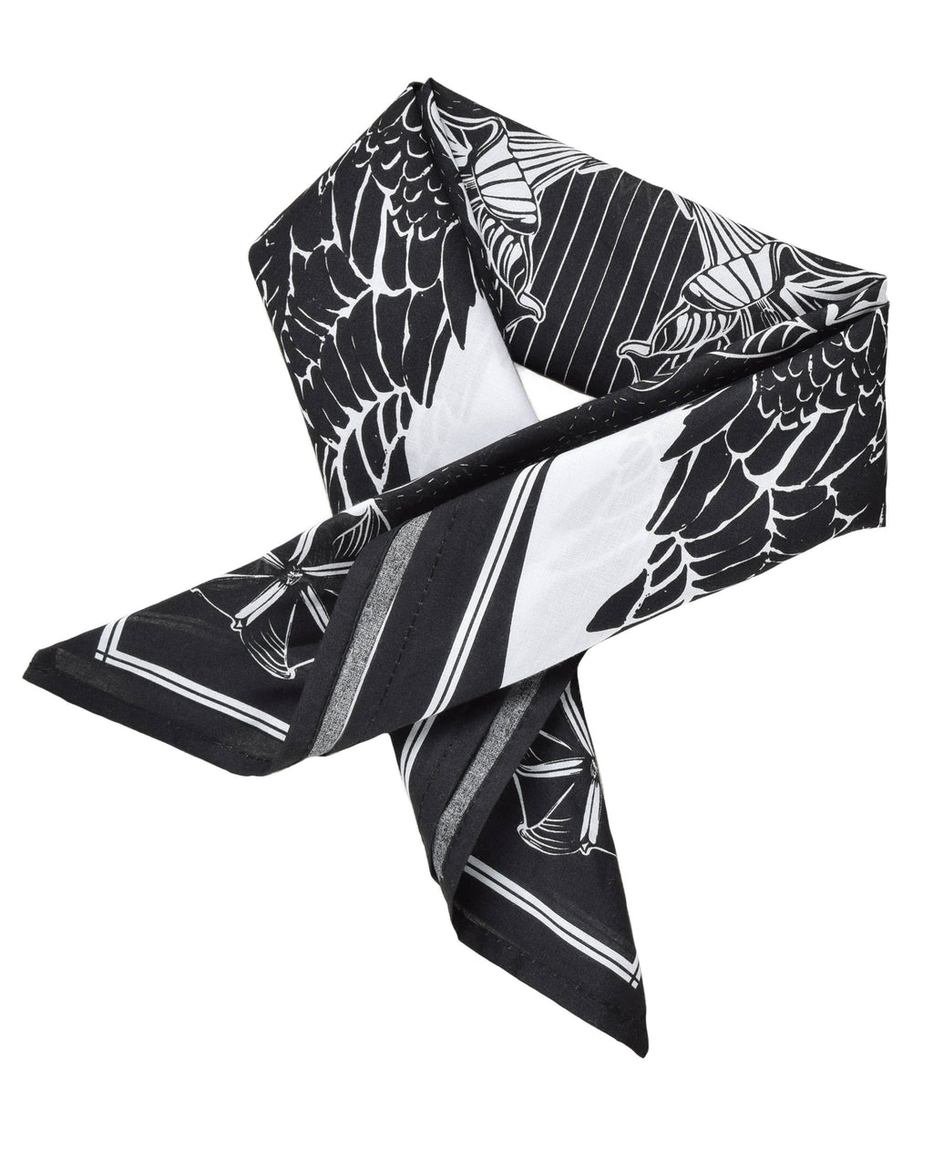 Crow Bandana - Dark Black - 100% Cotton - Bird Print Hanky