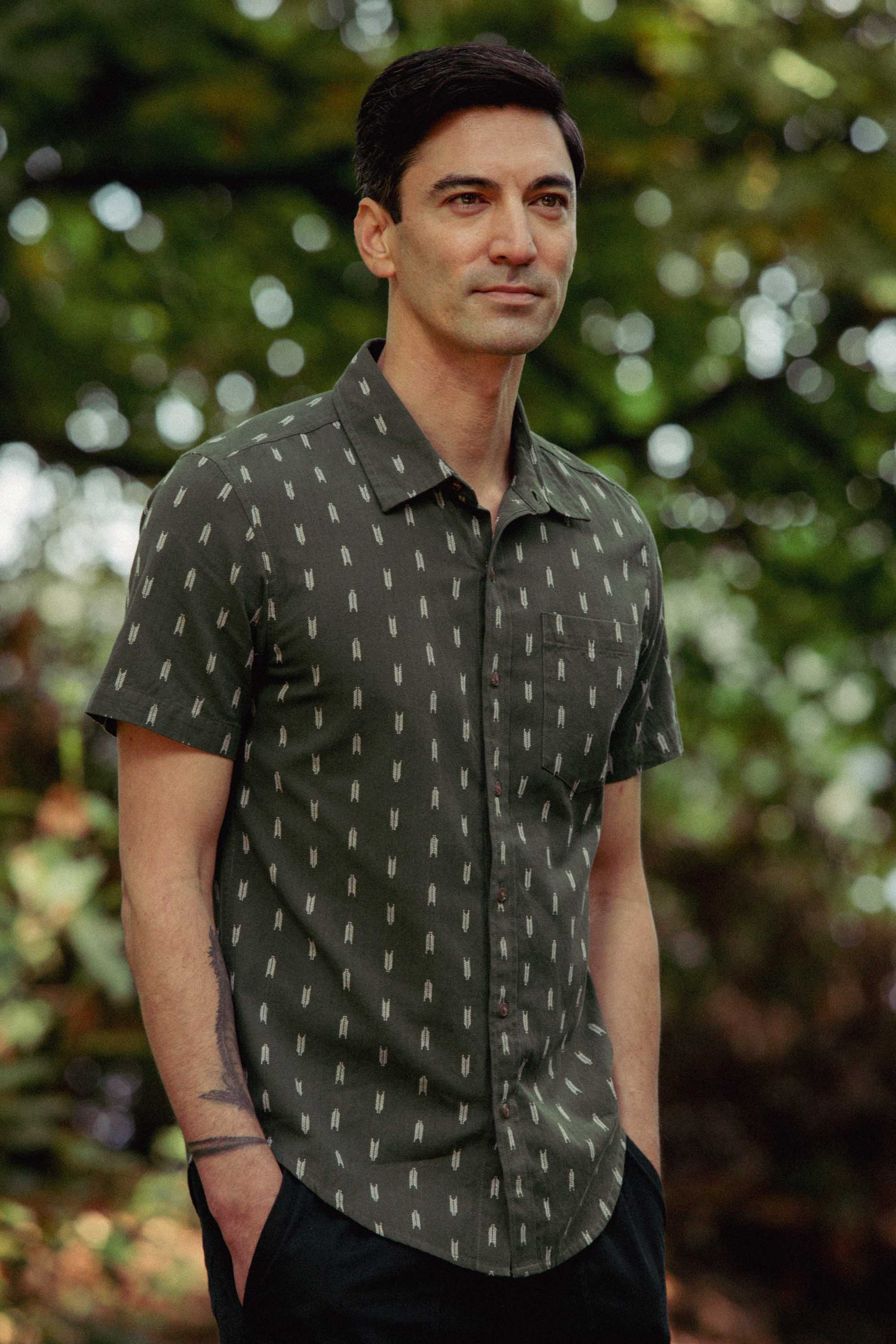Harbor Slim Shirt / Thyme Arrows