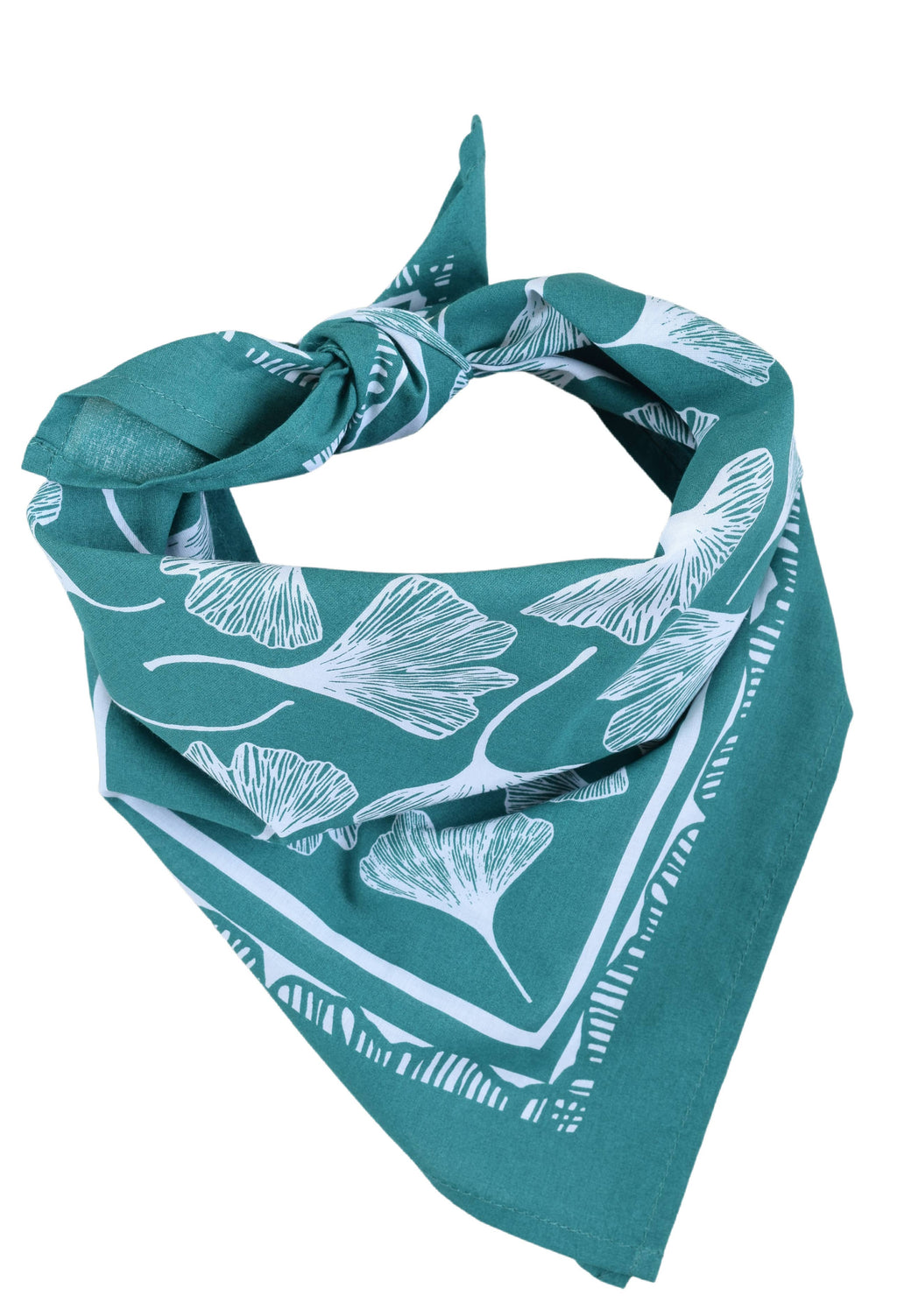 Ginkgo Leaf Bandana | Teal Green