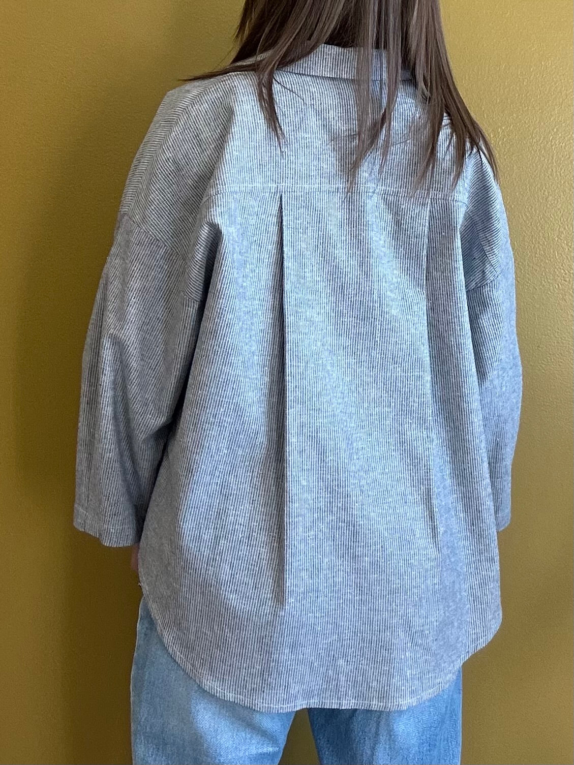 Jacob Oversize Shirt | Blue Beige Stripe