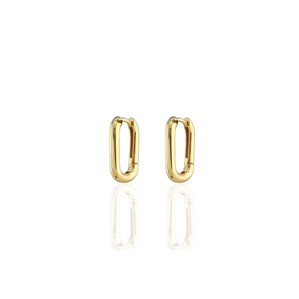 Oval Huggie Hoop Earrings: 18K Gold Vermeil