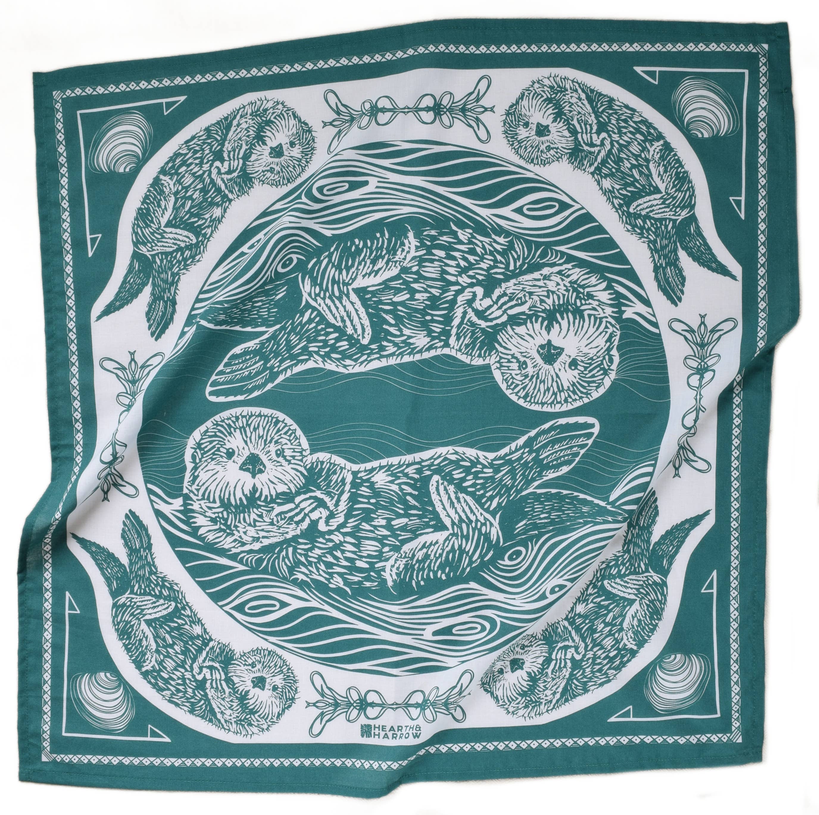 Otter Bandana - 100% Cotton - Nautical Print - Hanky Ascot