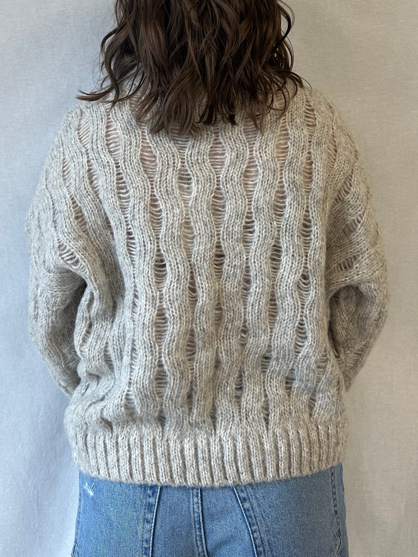 Wave Cable Sweater | Heather Grey