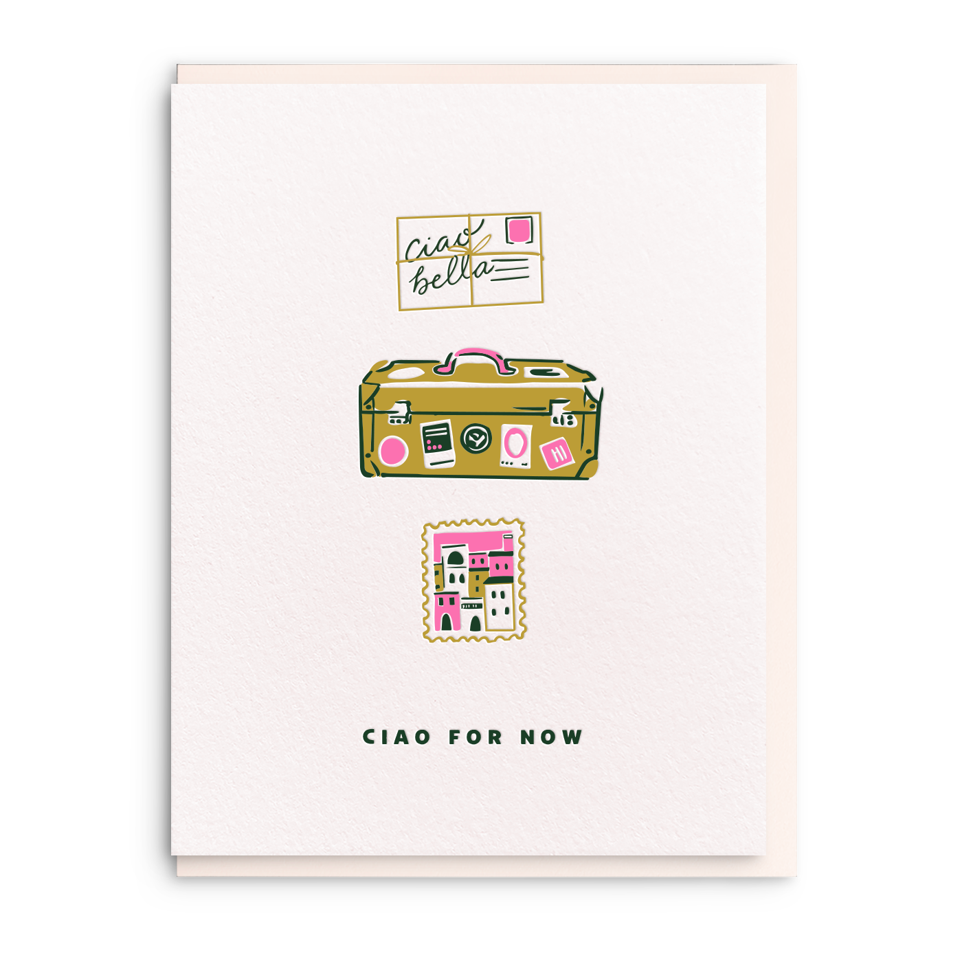 Ciao For Now, Letterpress Farewell Greeting Card