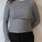 Organic Rib Long Sleeve | Black Stripe