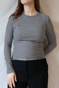 Organic Rib Long Sleeve | Black Stripe