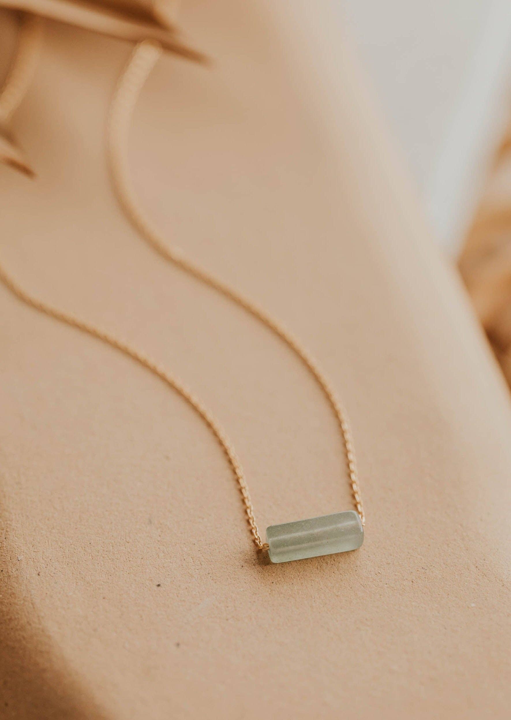 Seafoam Gemma Necklace | 14kt Gold Fill