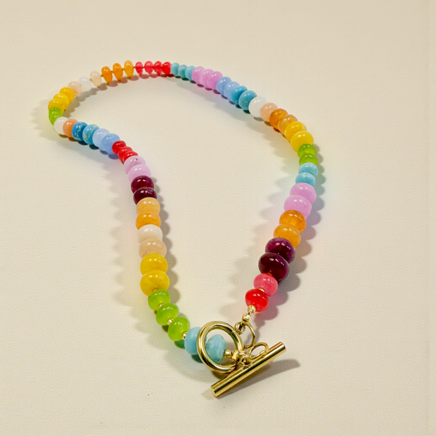 Confetti Party Bold Gemstone Beaded Necklace