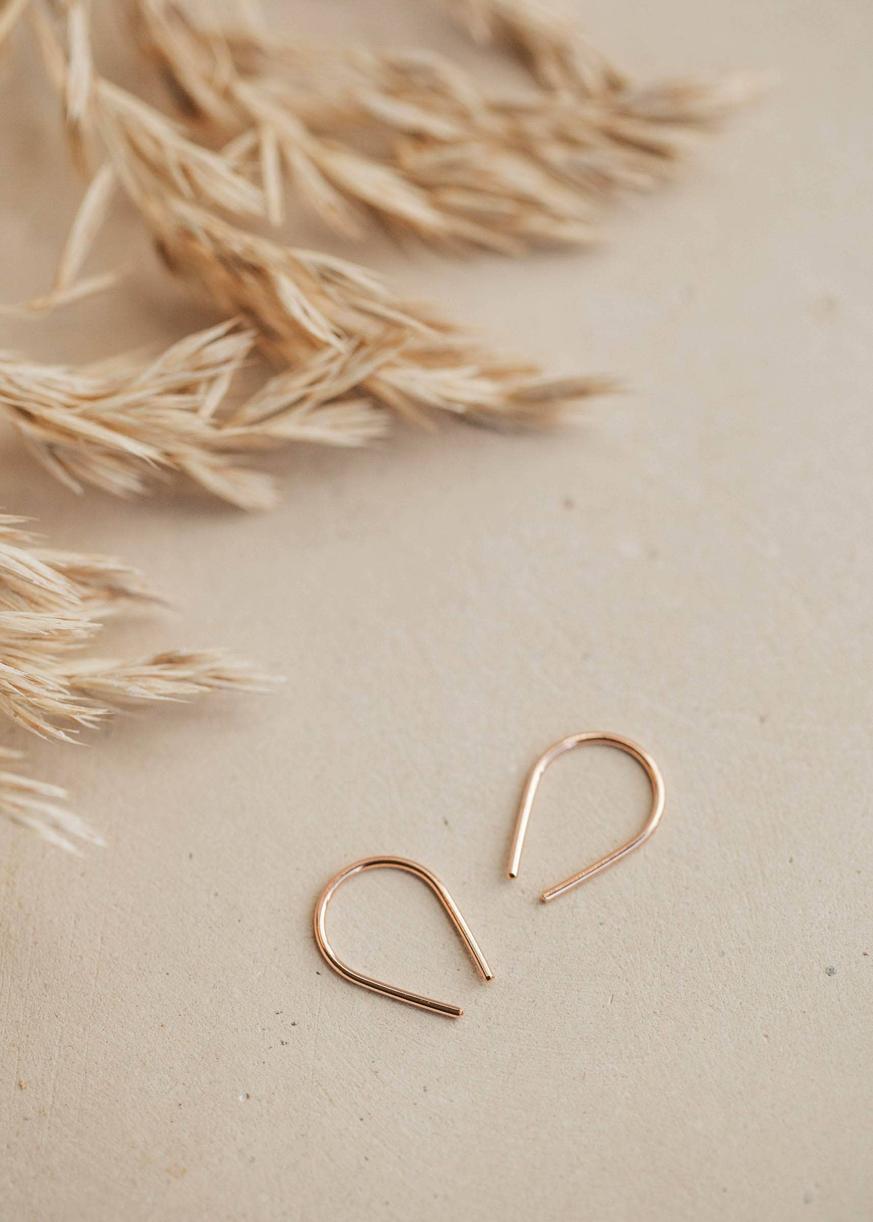 Tiny Horseshoe Earrings | 14kt Gold Fill