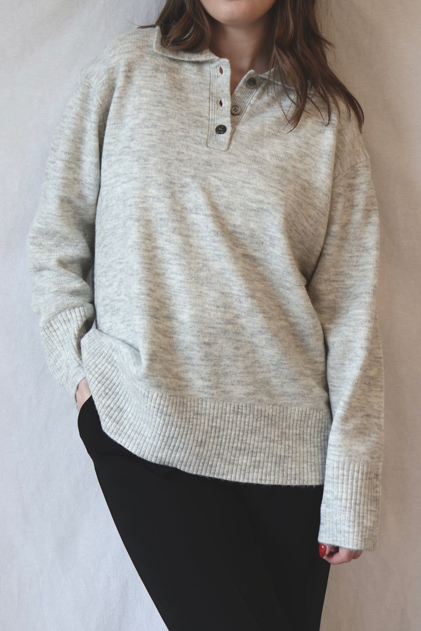 Dallas Rubgy Knit | Grey Marle
