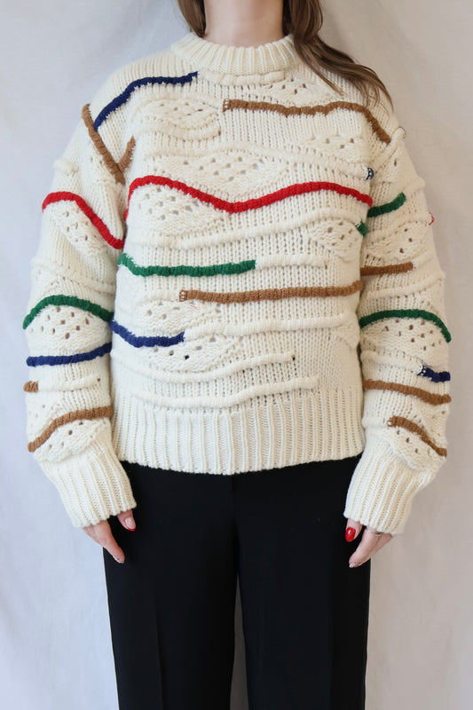 Candela Macarame Sweater | Multicolor