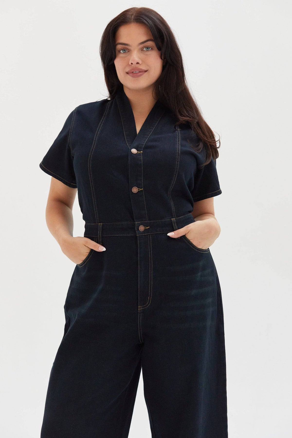 Ashby  Denim Jumpsuit | Faded Black