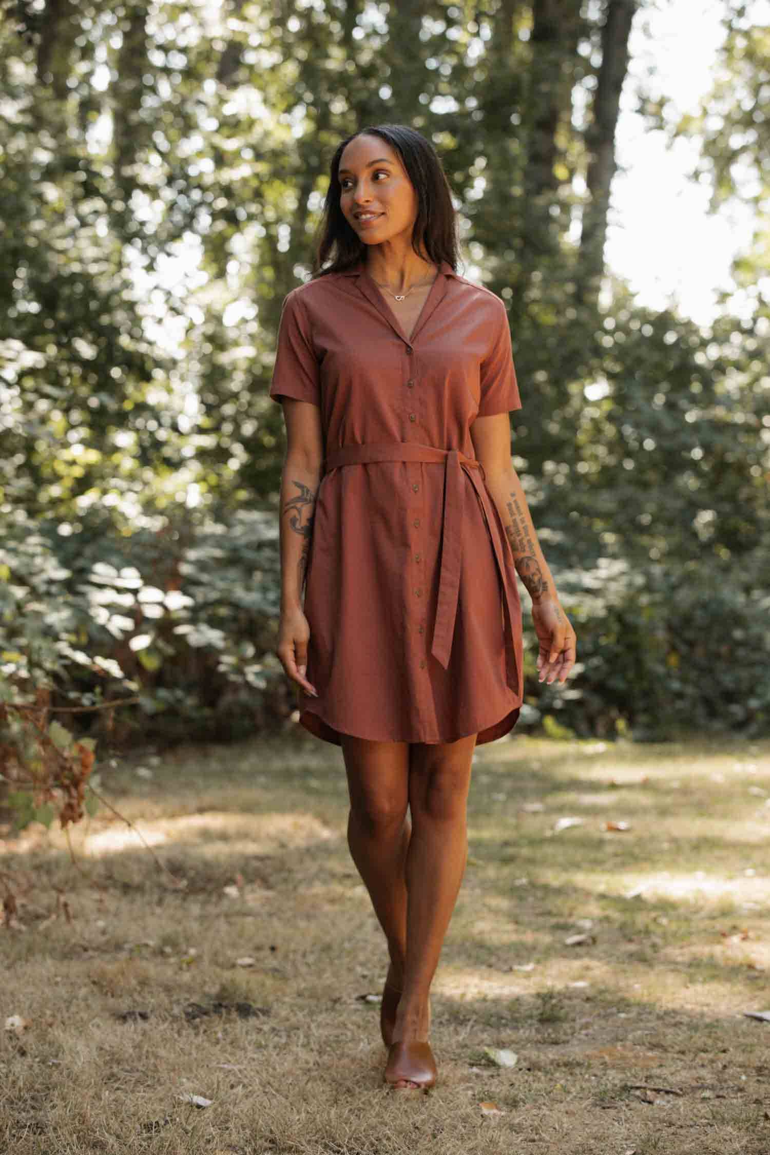 Sofia Shirt Dress / Copper: Copper