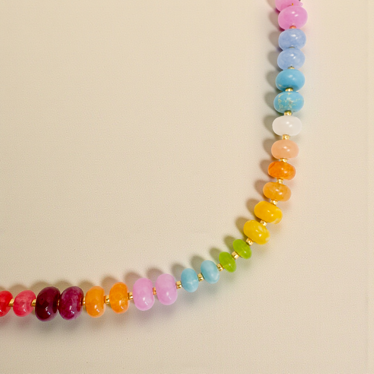 Confetti Party Bold Gemstone Beaded Necklace