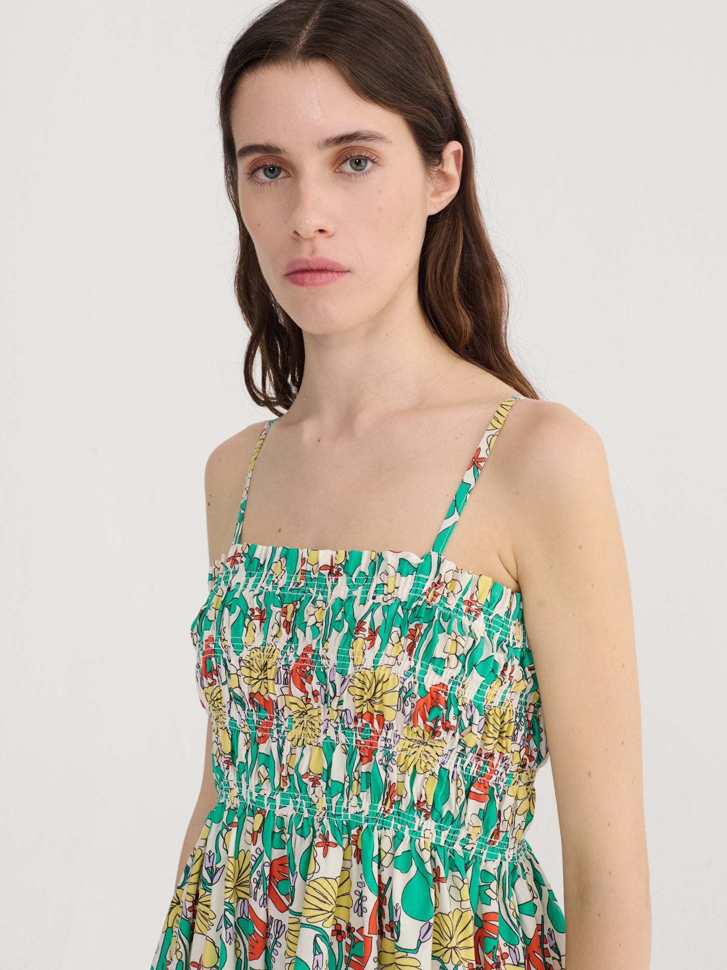 Herbalist Gathered Bustier Dress | Off White