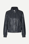 Sanula Leather Bomber | Asphalt