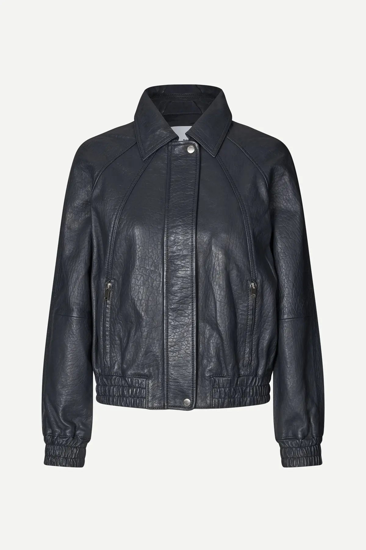 Sanula Leather Bomber | Asphalt