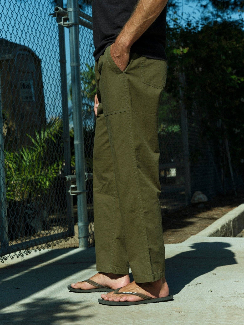 Drawstring Salvador Pants: Mash Green Ripstop