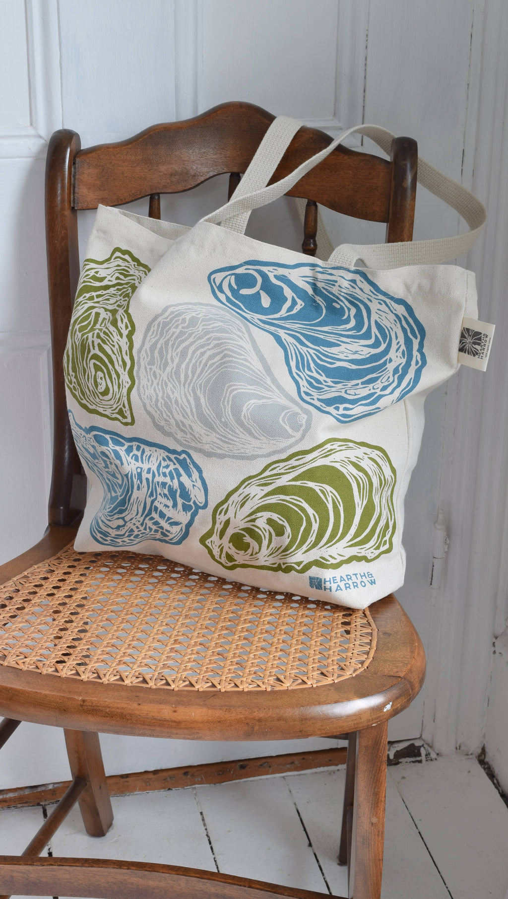 Oyster Tote Bag - 100% Cotton - Market and Beach Bag