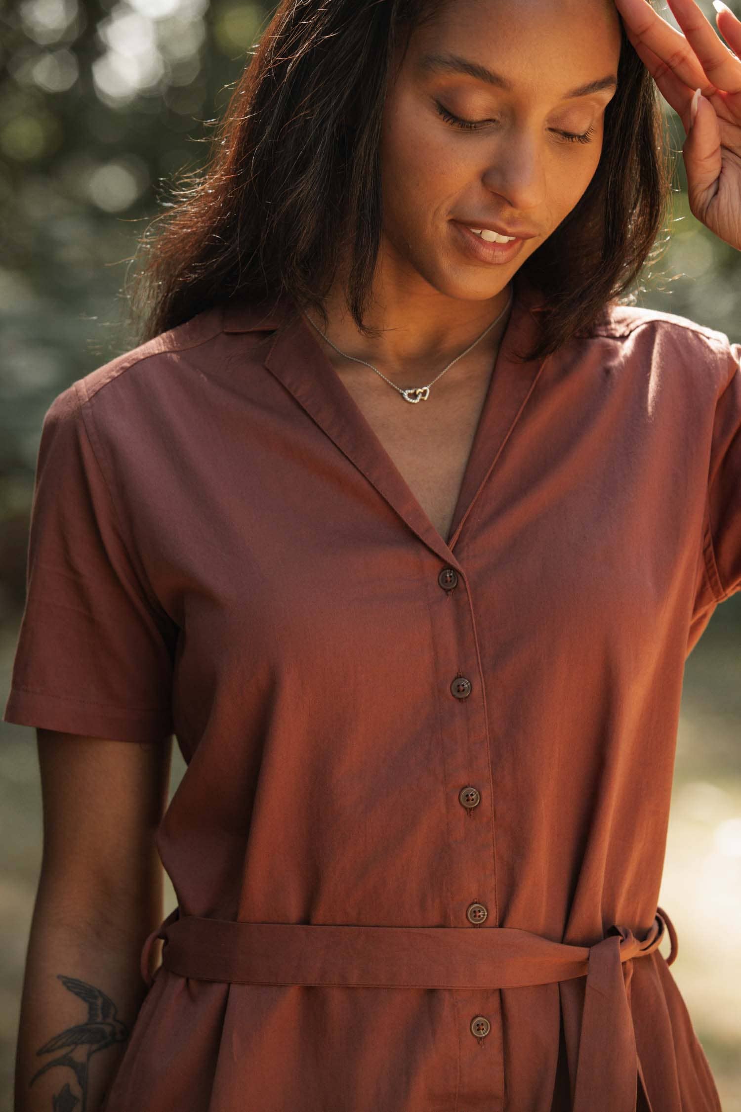 Sofia Shirt Dress / Copper: Copper