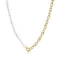 Balance Freshwater Pearl & Cable Chain Gold Necklace