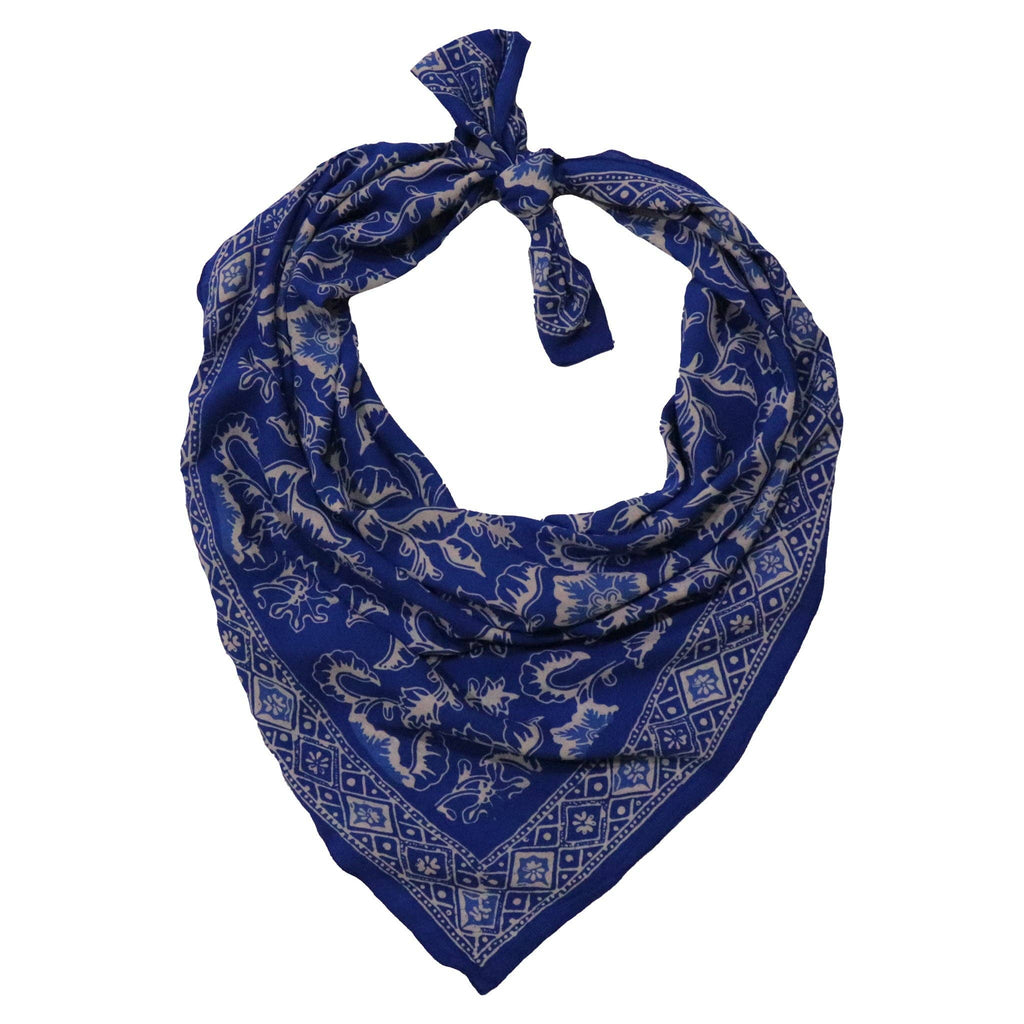 39" Batik Bandana | Blue Tendril
