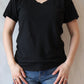 Paige V-Neck Tee | Black