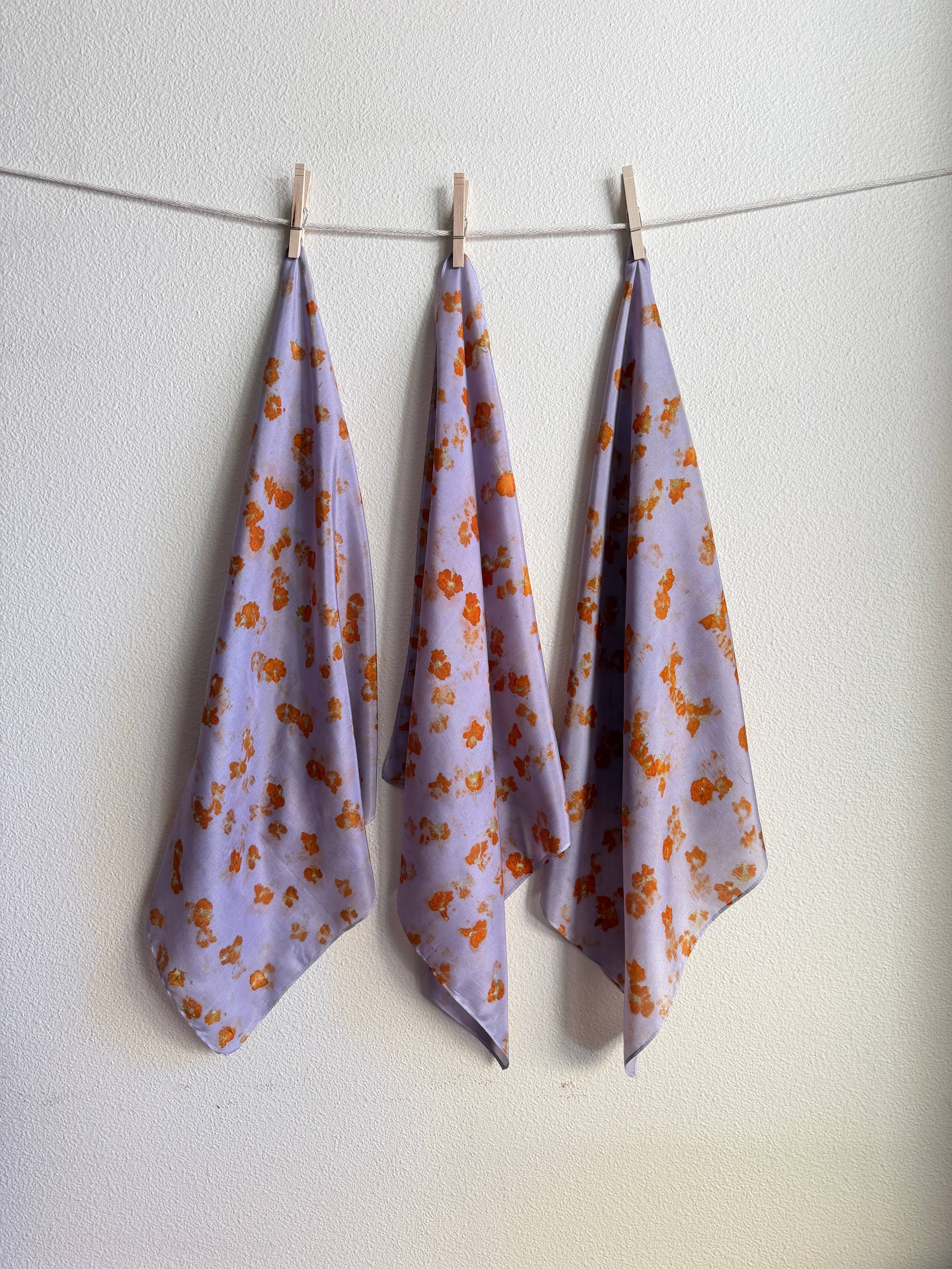 Naturally Dyed Silk Scarf - Lilac Sun