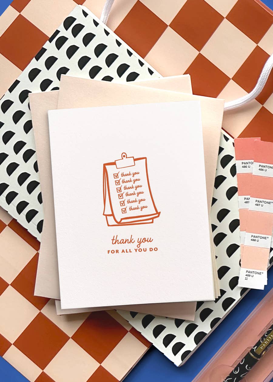 All That You Do, Letterpress Thank You Card