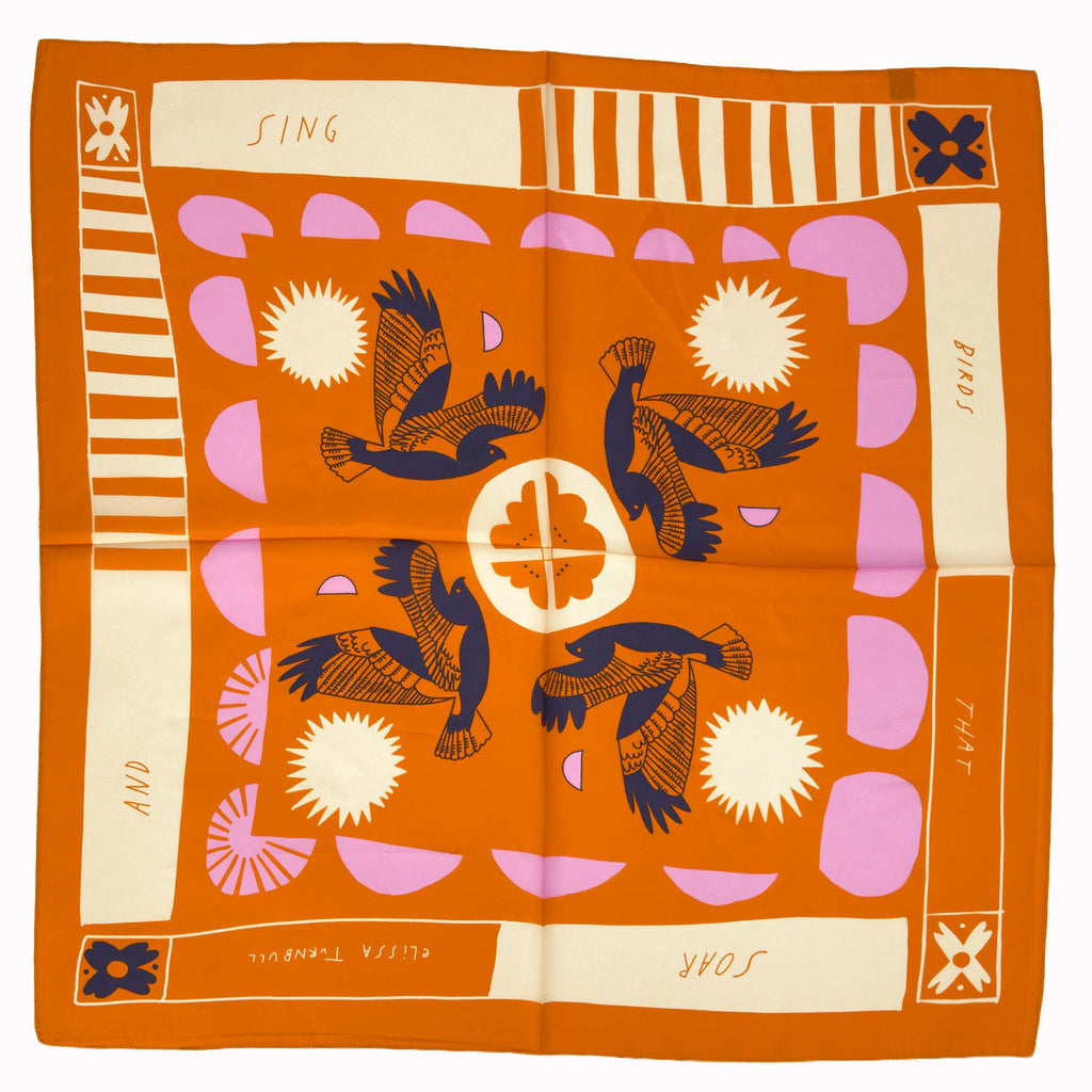 Soar & Sing Scarf | Silk Habotai Scarf |