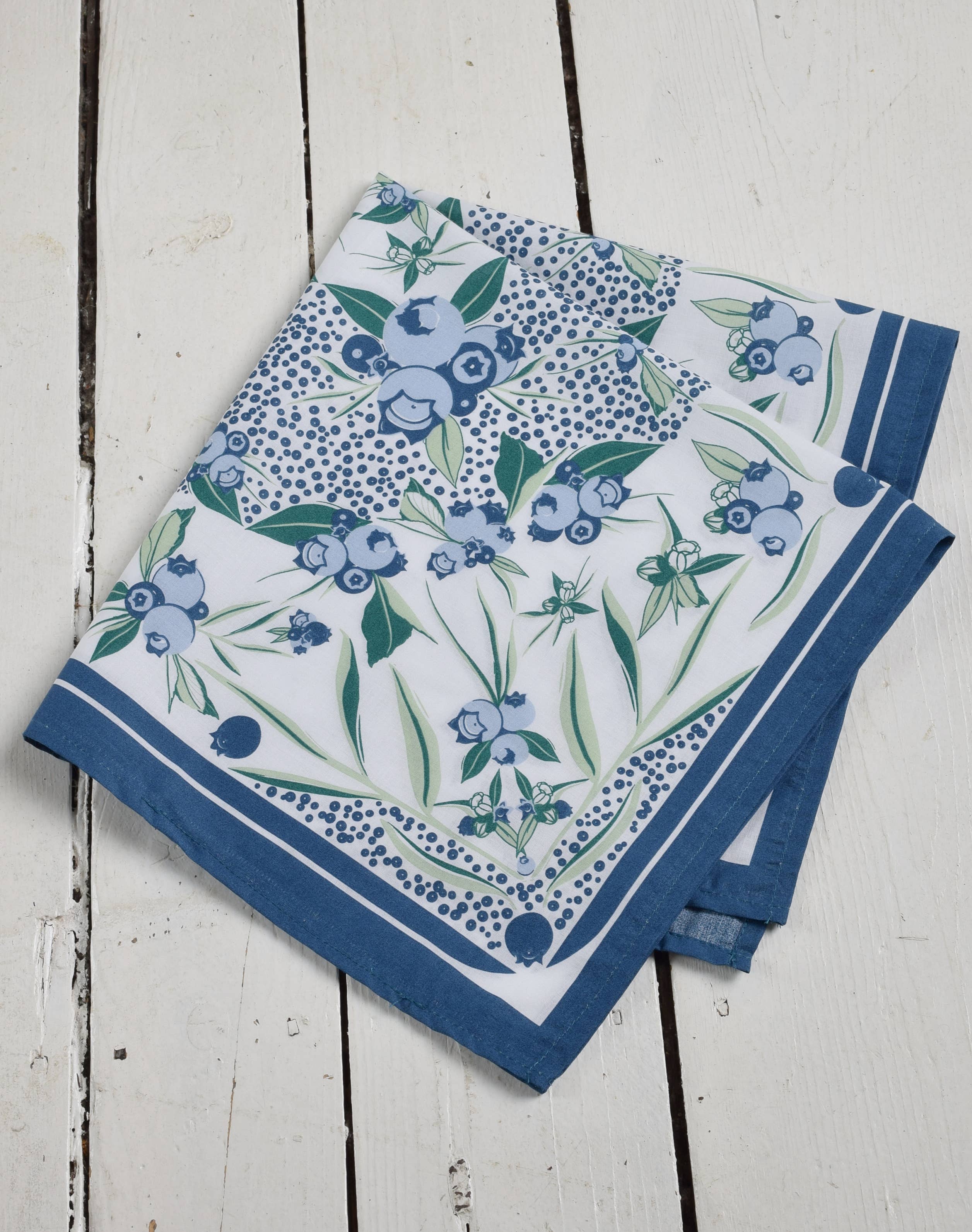 Wild Blueberry Bandana - 100% Cotton - Handkerchief