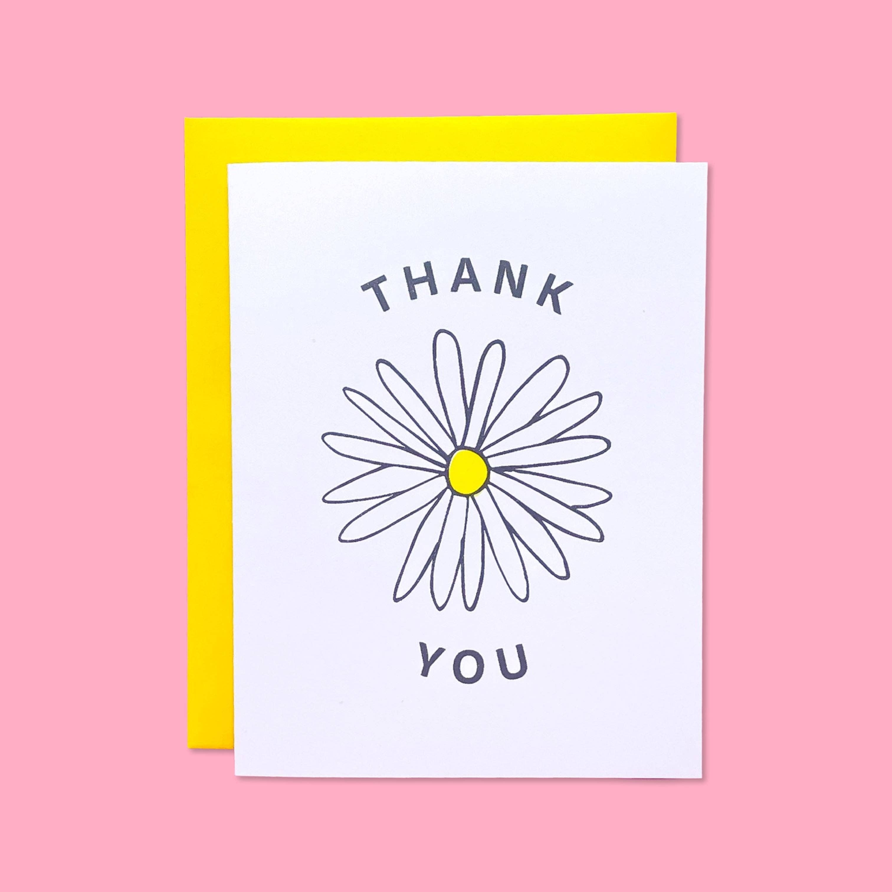Thank You Daisy Risograph Card