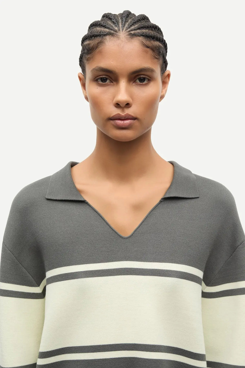 Saanne Polo | Gunmetal Stripe