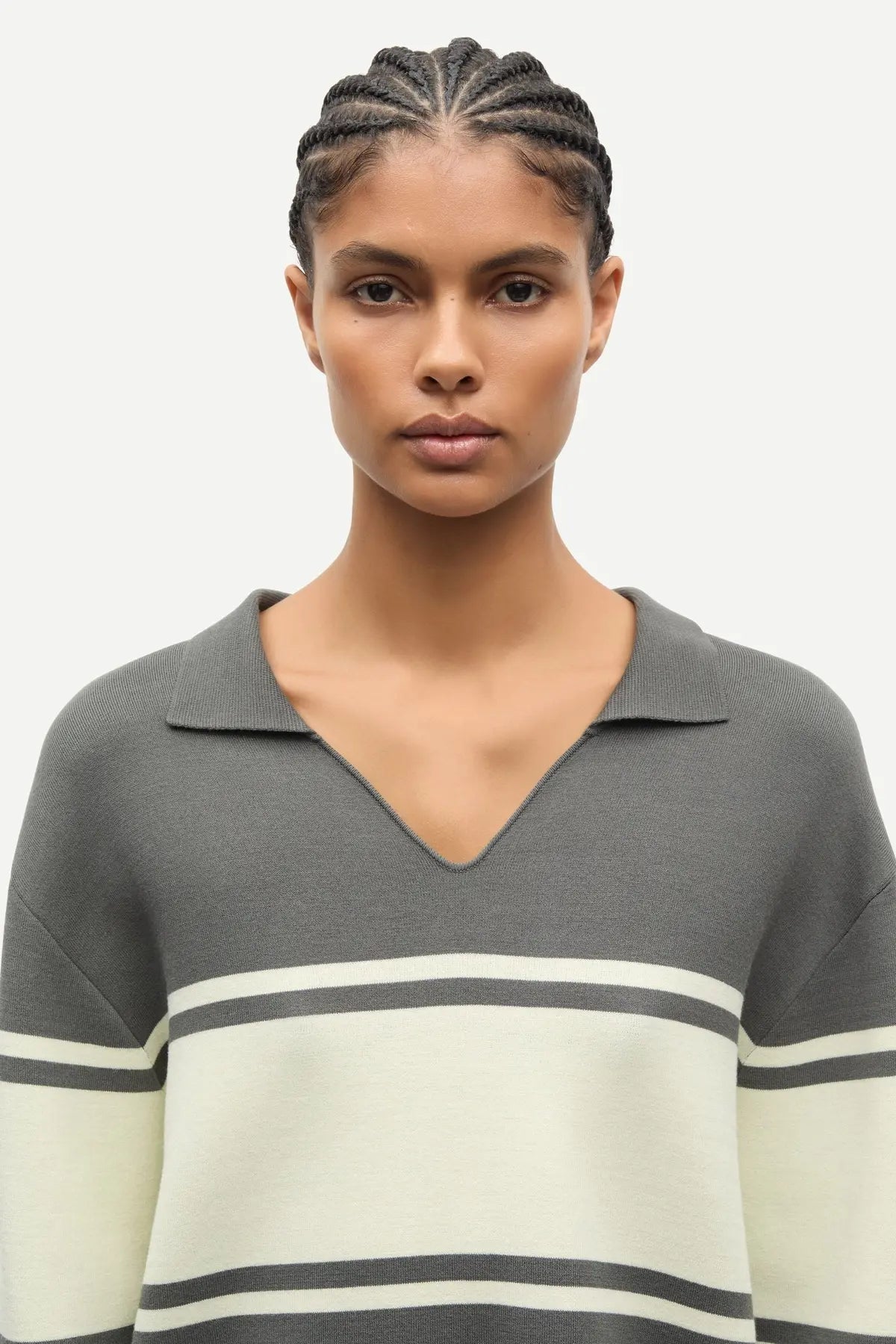 Saanne Polo | Gunmetal Stripe