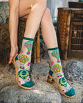 Hot Air Balloon Shimmer Sheer Crew Sock