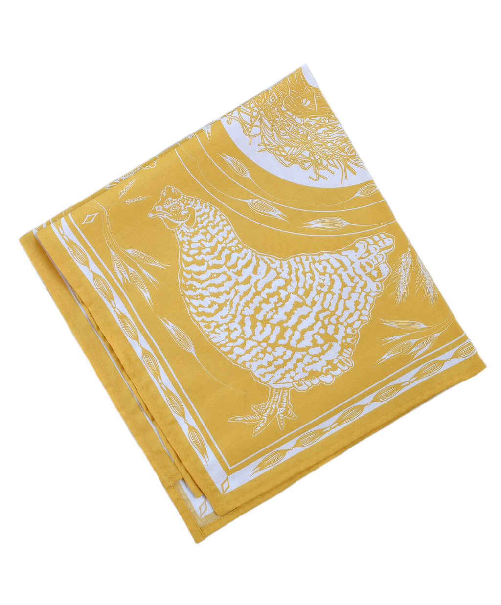 Chicken Bandana - Yellow -100% Cotton - Nautical Print -