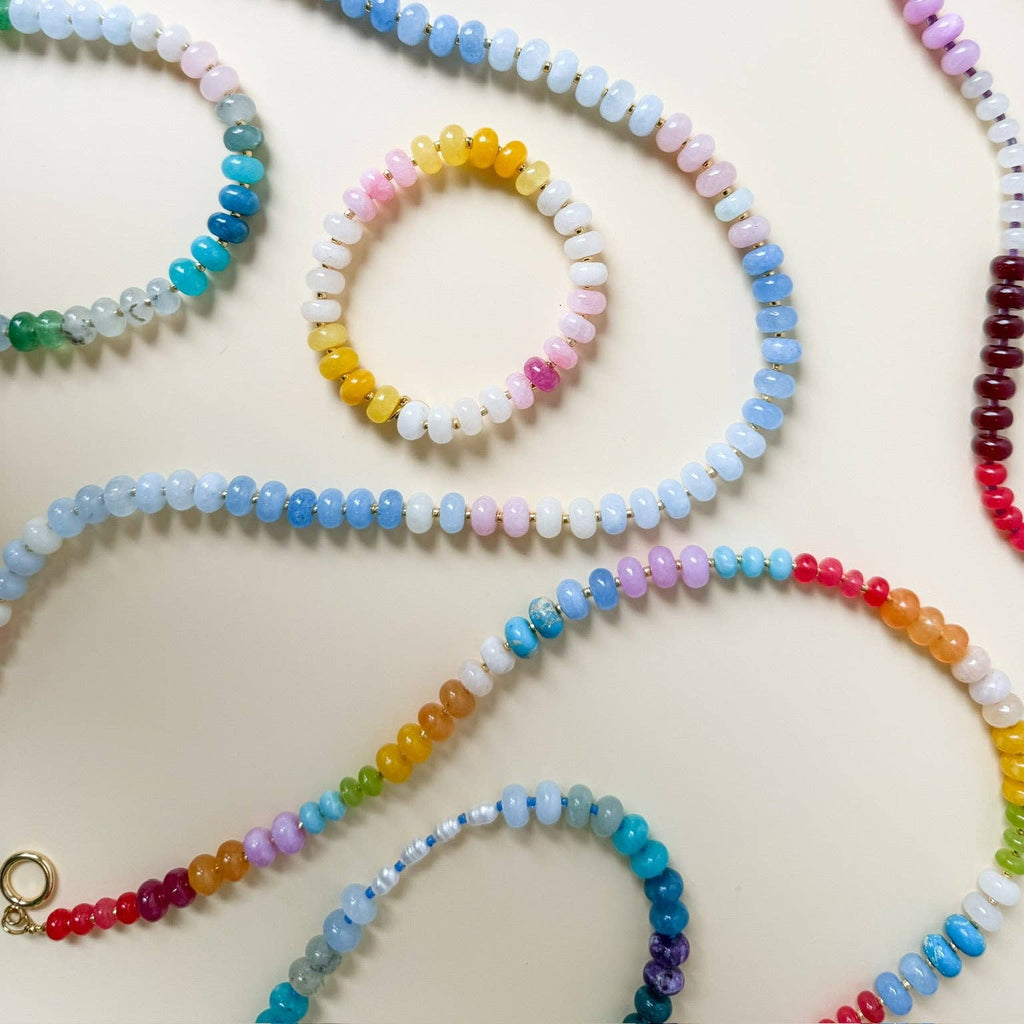 Confetti Party Bold Gemstone Beaded Necklace