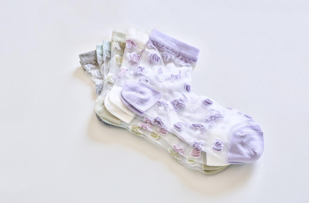 Women's Sheer Socks - Summer Breathable Starfish & Seashell