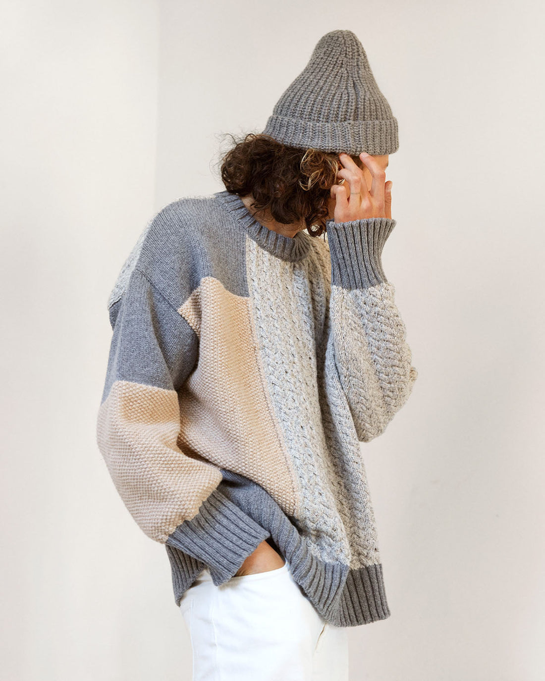 Patch Sweater | Pebble Grey