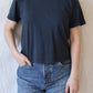 Cropped Lorel Tee | Navy