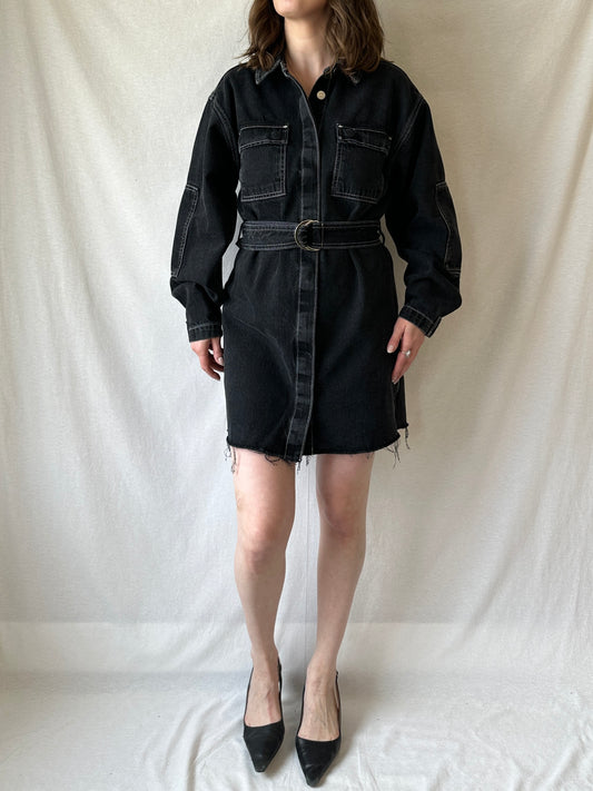 Wilton Utility Shirt Dress | Black Pearl