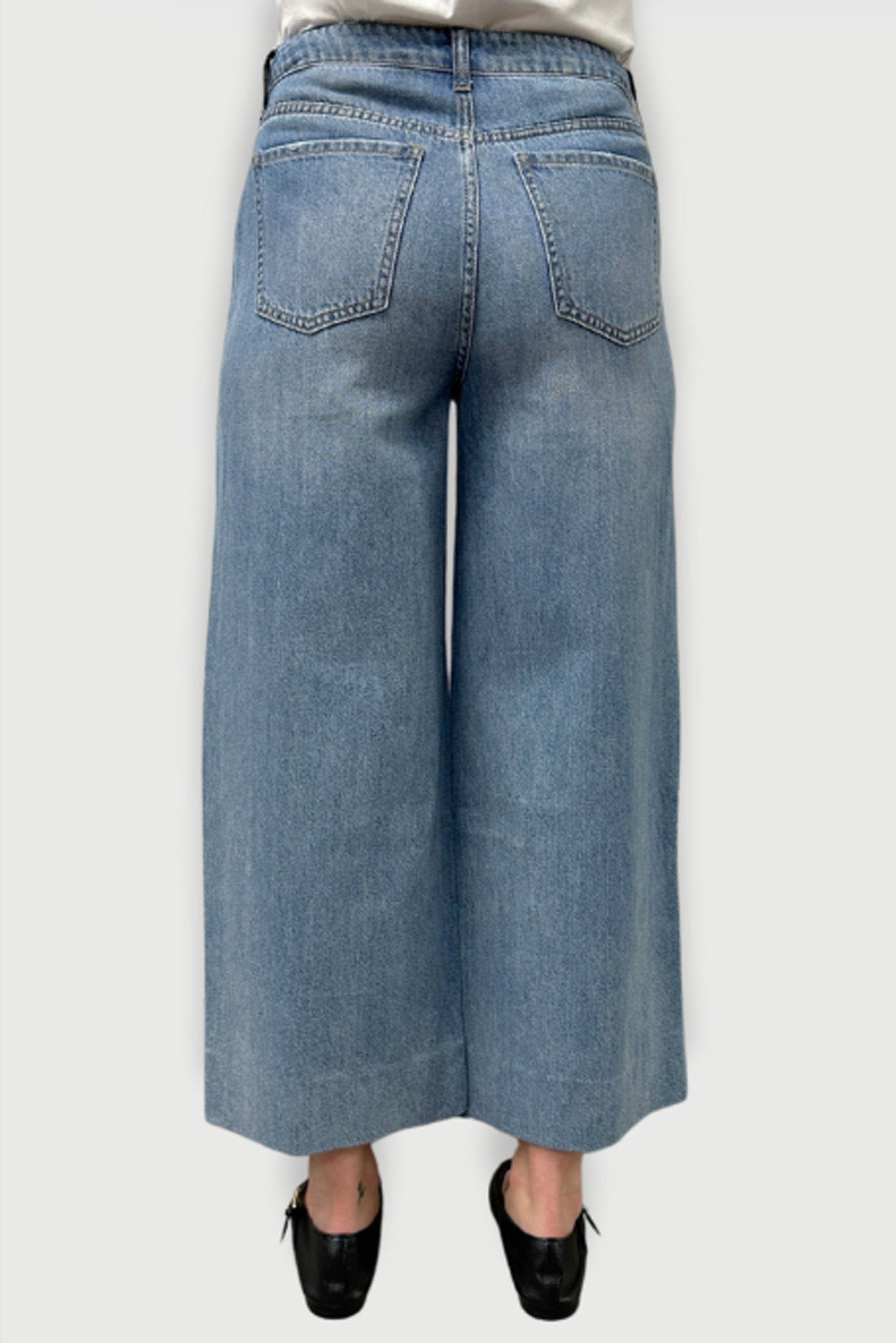 Dakota High Rise Super Wide Crop | Classic Light Vintage