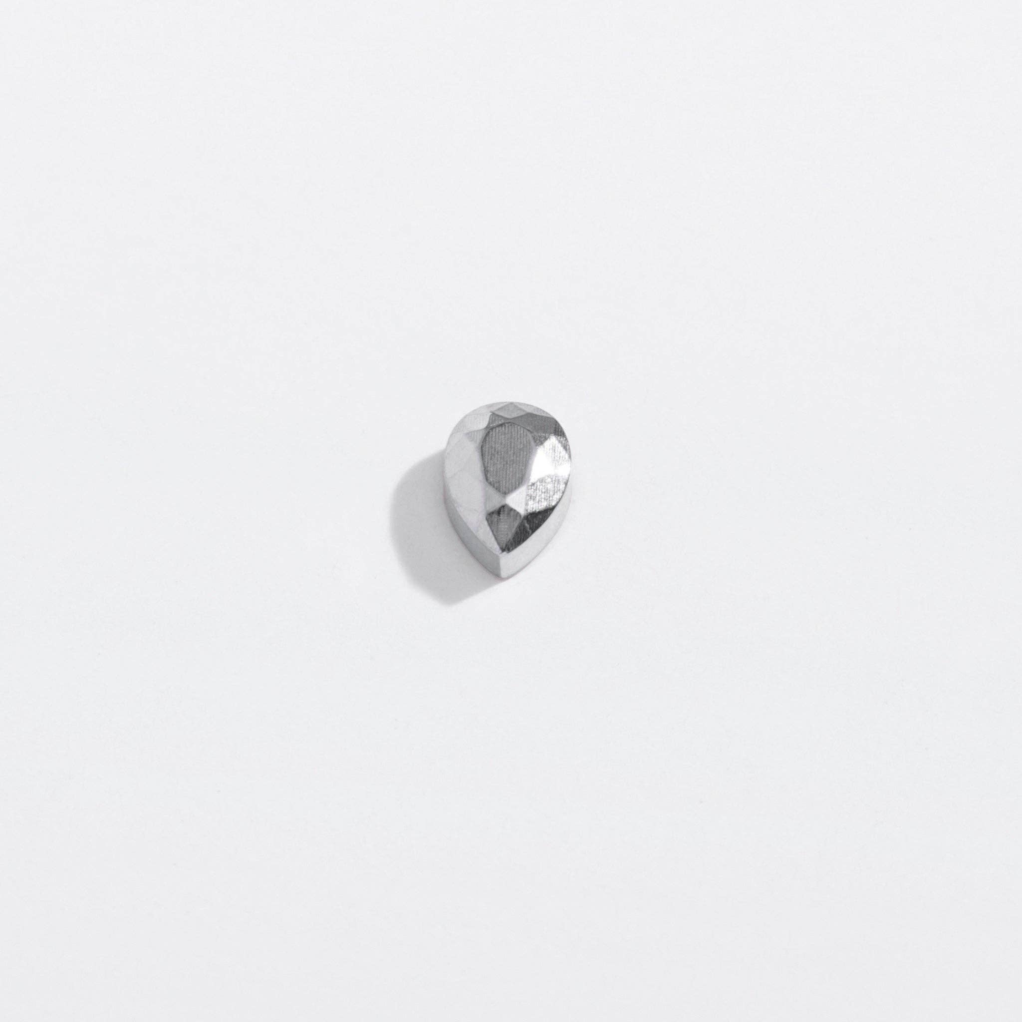 14k Gold PVD or Titanium Faceted Teardrop Flat Back Studs