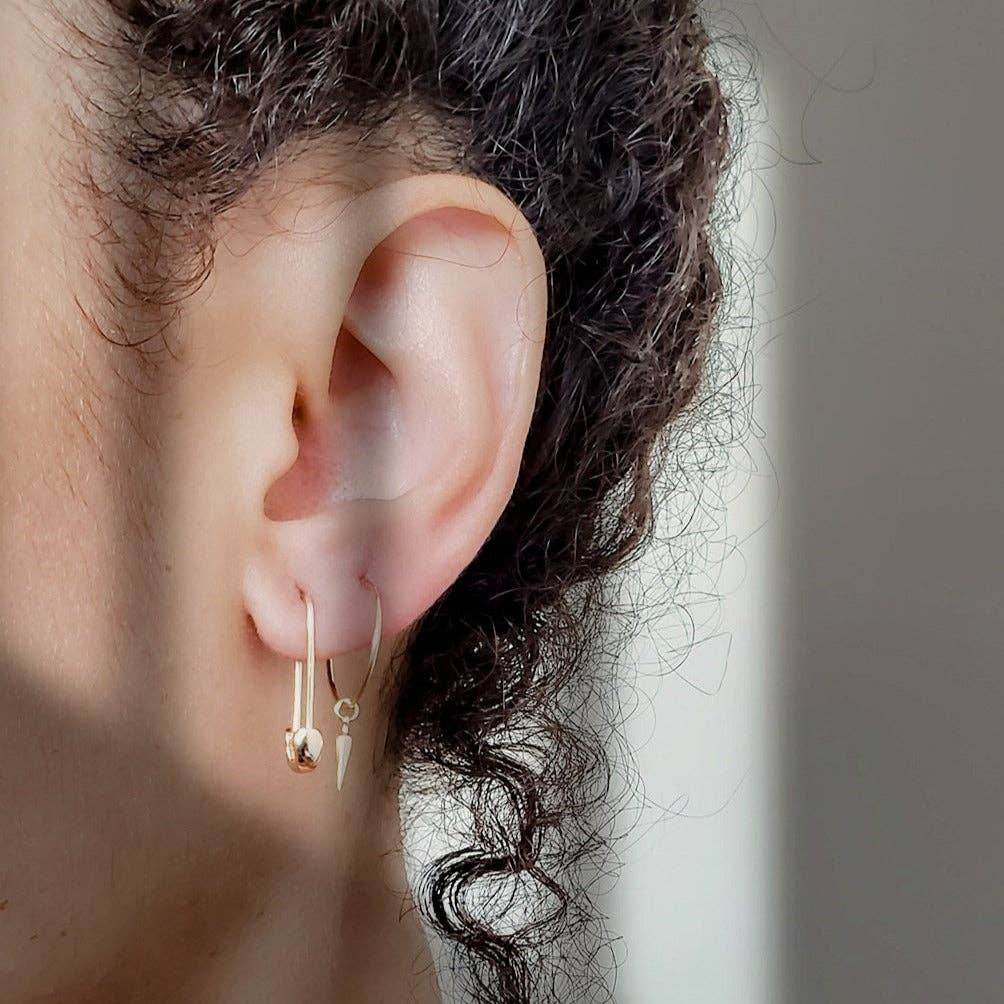 Safety Pin Hoop Earrings: 18K Gold Vermeil