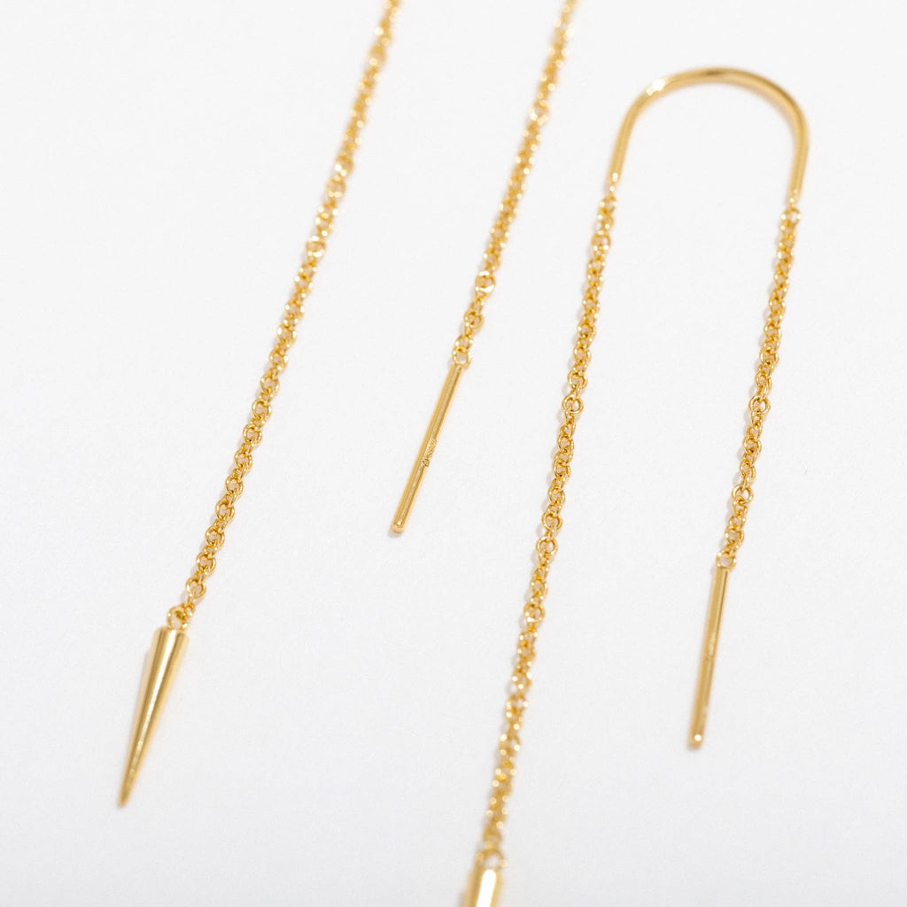 14K Gold Plated Spike Threader Earrings | Larissa Loden