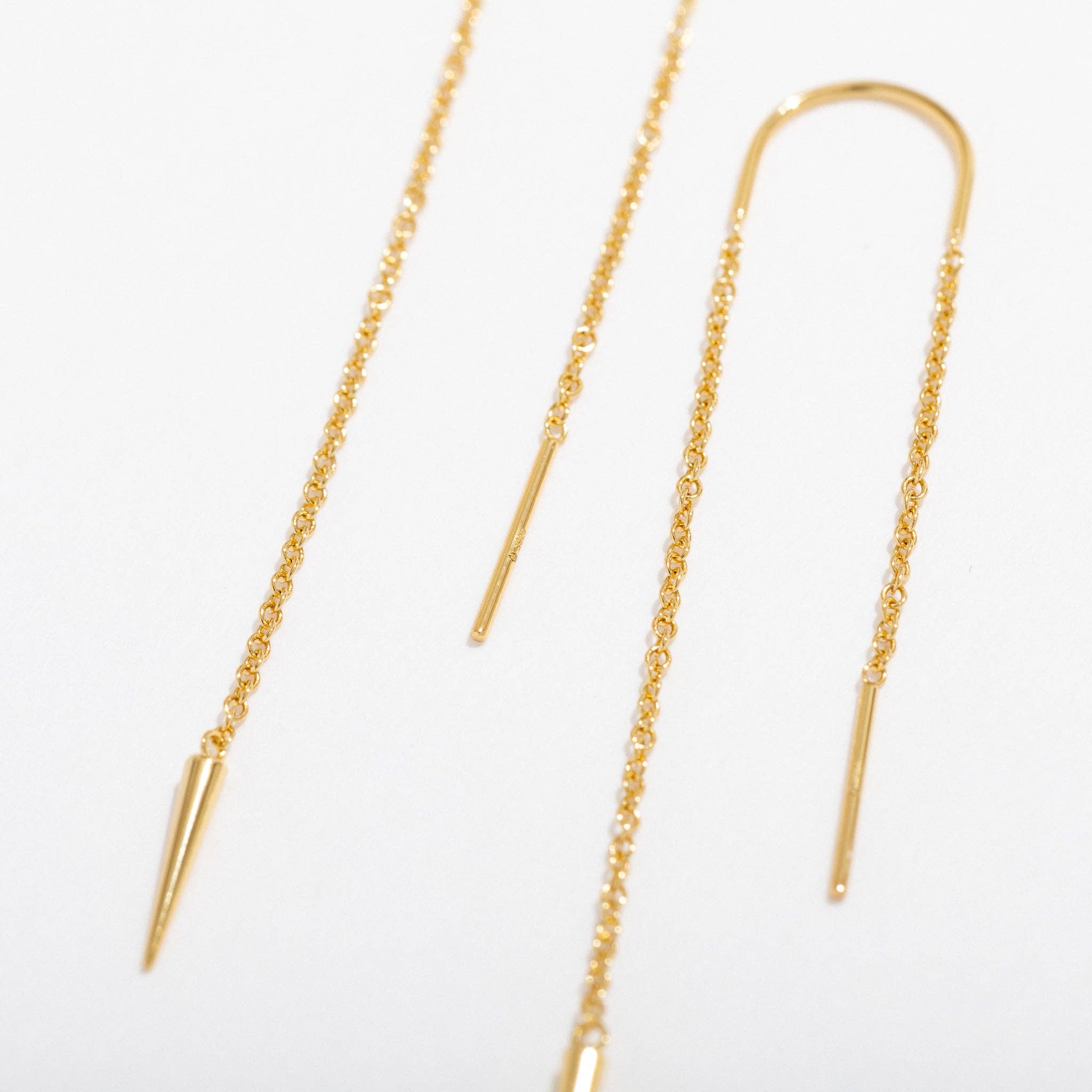 14K Gold Plated Spike Threader Earrings | Larissa Loden