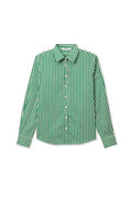 Gisele Poplin Button Down | Grass Stripe